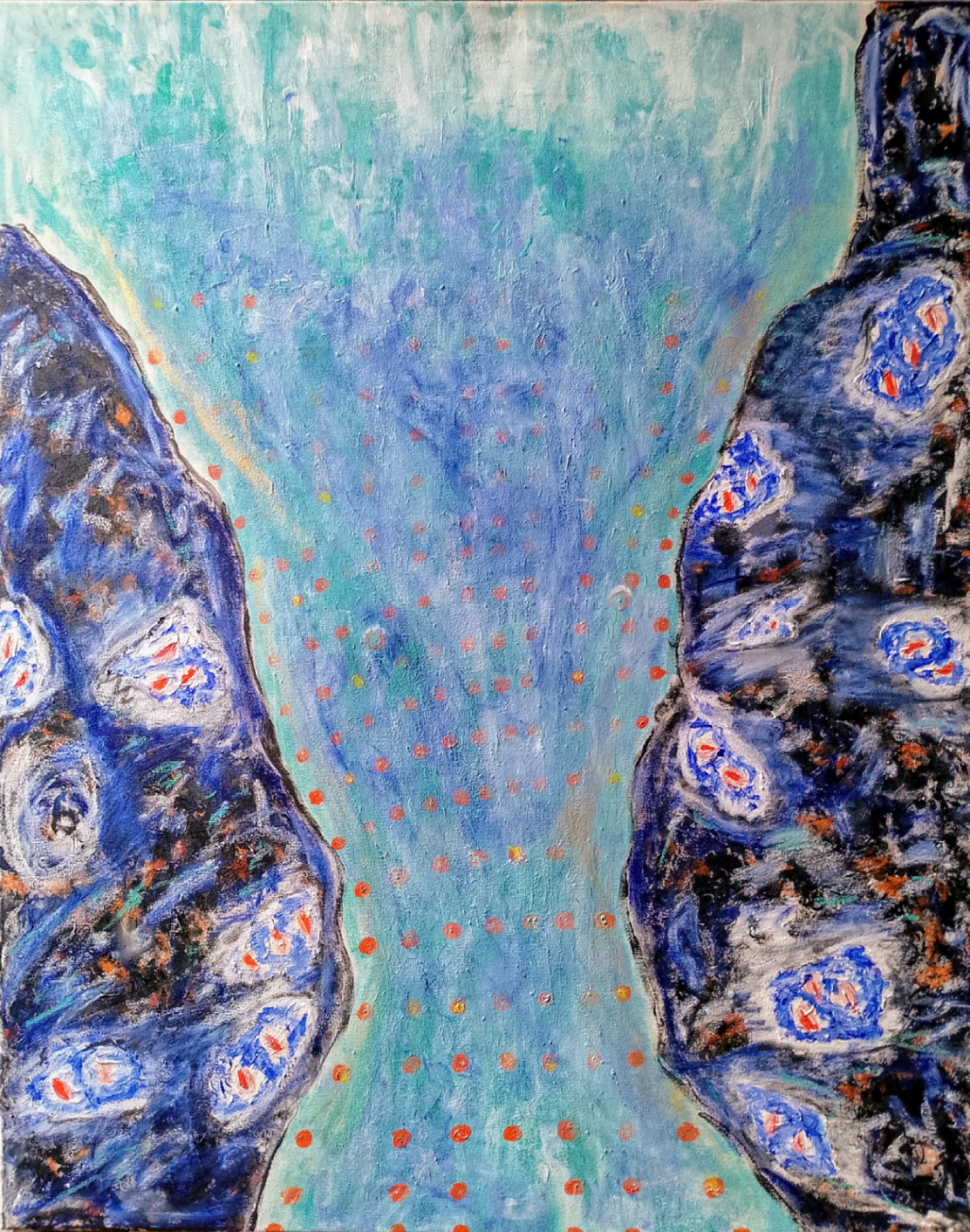 La piel entera es oido. 100 x 80 cm. 2025